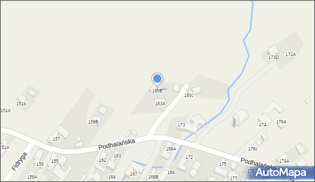 Dzianisz, Podhalańska, 454, mapa Dzianisz