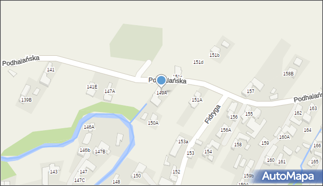 Dzianisz, Podhalańska, 461, mapa Dzianisz