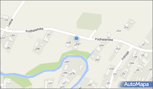 Dzianisz, Podhalańska, 465, mapa Dzianisz