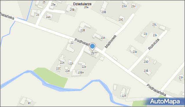 Dzianisz, Podhalańska, 499, mapa Dzianisz