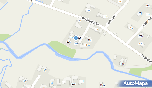 Dzianisz, Podhalańska, 501, mapa Dzianisz