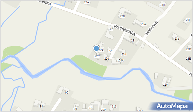 Dzianisz, Podhalańska, 503, mapa Dzianisz