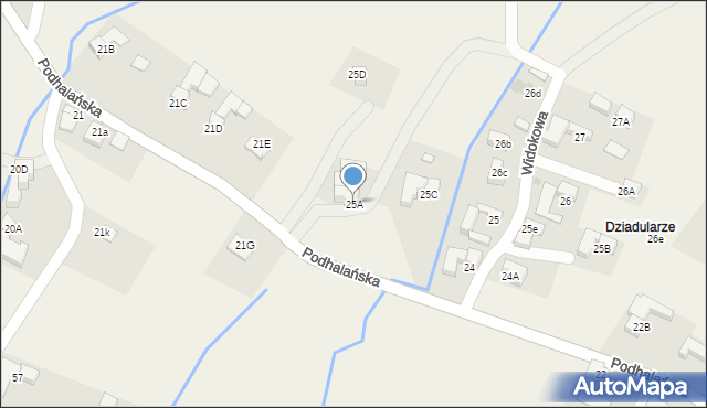 Dzianisz, Podhalańska, 524, mapa Dzianisz