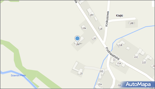 Dzianisz, Podhalańska, 533, mapa Dzianisz