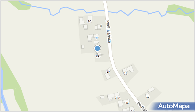 Dzianisz, Podhalańska, 573, mapa Dzianisz