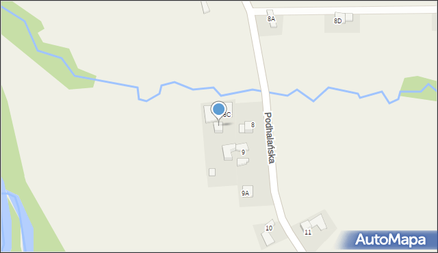 Dzianisz, Podhalańska, 579, mapa Dzianisz