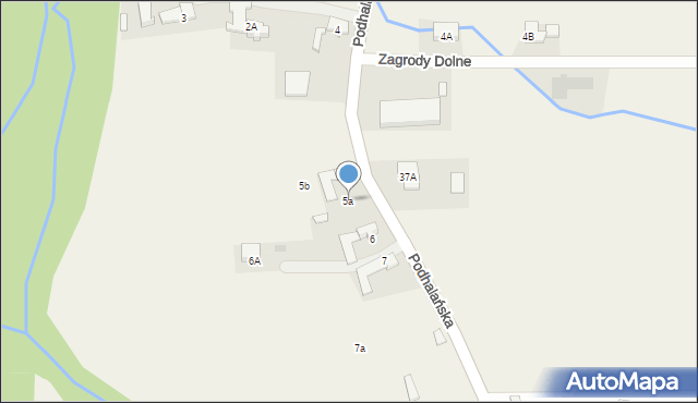 Dzianisz, Podhalańska, 609, mapa Dzianisz