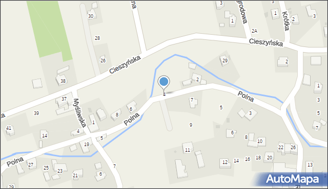 Dzięgielów, Polna, 4, mapa Dzięgielów