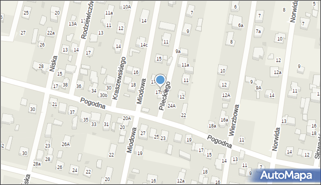 Dziekanów Leśny, Pogodna, 26, mapa Dziekanów Leśny