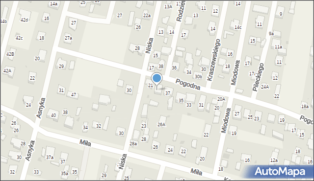 Dziekanów Leśny, Pogodna, 39, mapa Dziekanów Leśny