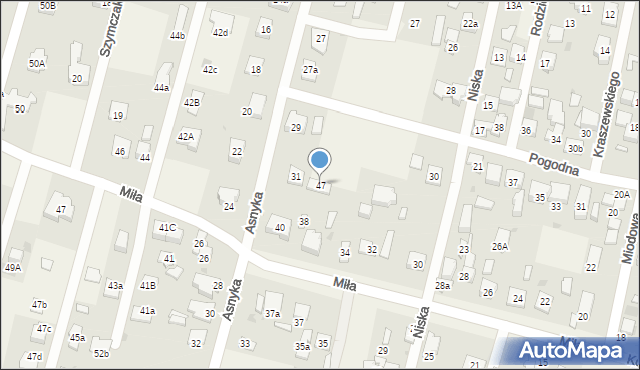 Dziekanów Leśny, Pogodna, 47, mapa Dziekanów Leśny