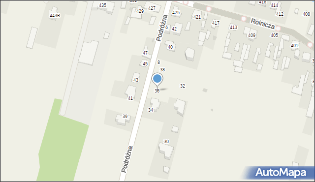 Dziekanów Polski, Podróżna, 36, mapa Dziekanów Polski