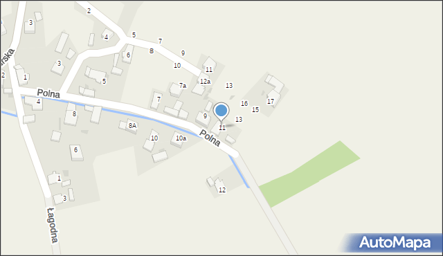 Dziergowice, Polna, 11, mapa Dziergowice