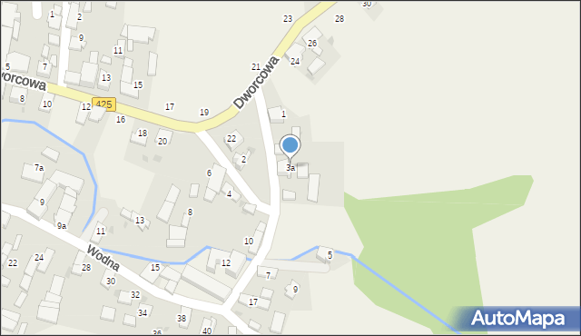 Dziergowice, Powstańców Śląskich, 3a, mapa Dziergowice