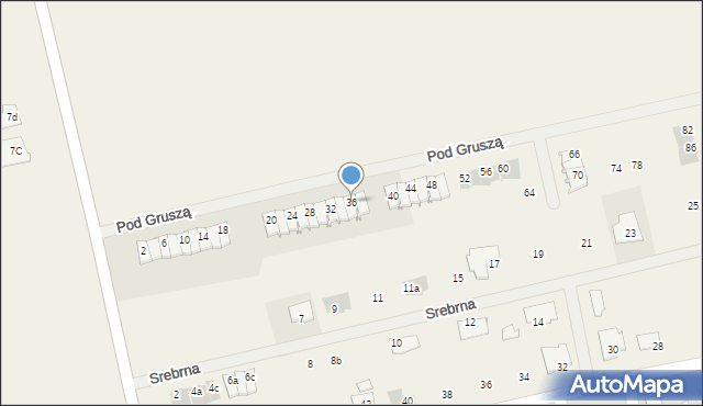 Dzierzążenko, Pod Gruszą, 36, mapa Dzierzążenko