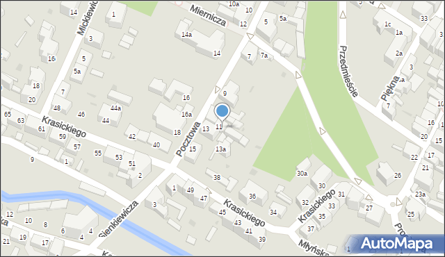 Dzierżoniów, Pocztowa, 11a, mapa Dzierżoniów