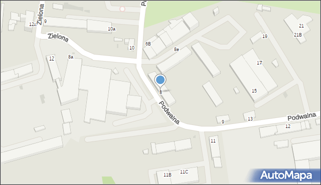 Dzierżoniów, Podwalna, 8, mapa Dzierżoniów