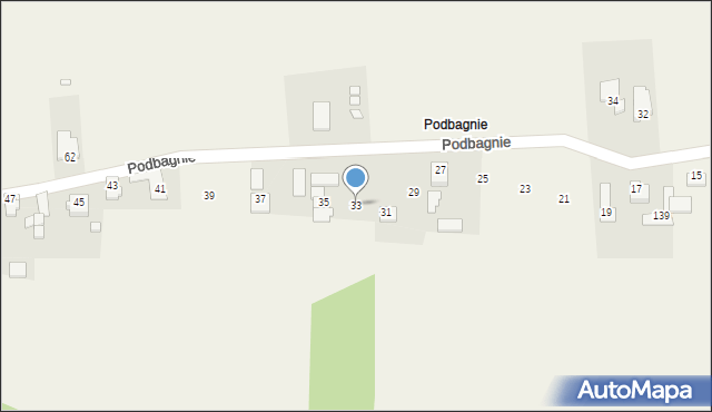 Dziewki, Podbagnie, 33, mapa Dziewki