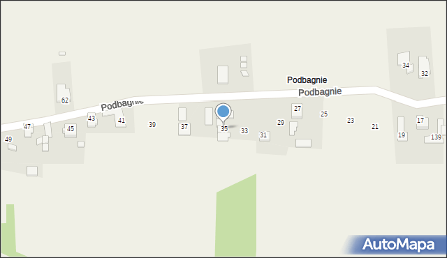 Dziewki, Podbagnie, 35, mapa Dziewki