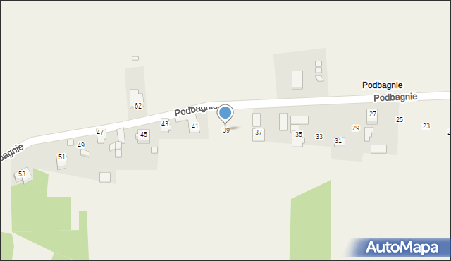 Dziewki, Podbagnie, 39, mapa Dziewki