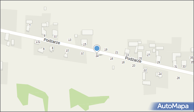 Dziewki, Podżarze, 14, mapa Dziewki