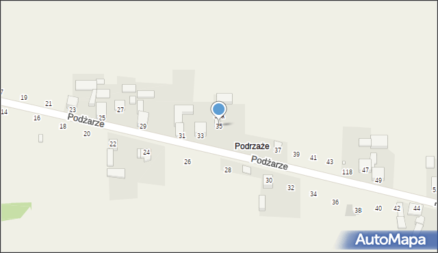 Dziewki, Podżarze, 35, mapa Dziewki