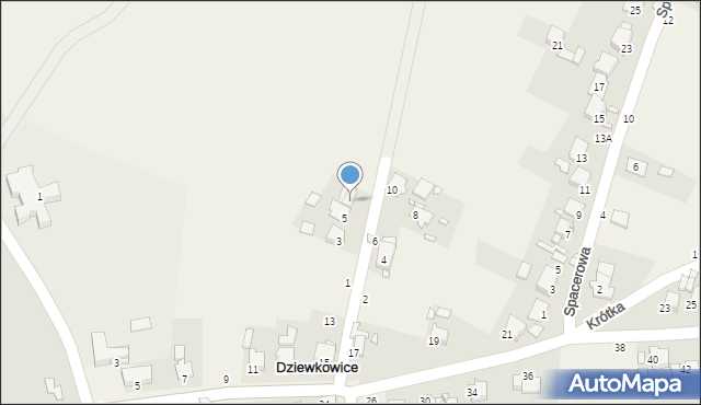 Dziewkowice, Podgórna, 7, mapa Dziewkowice