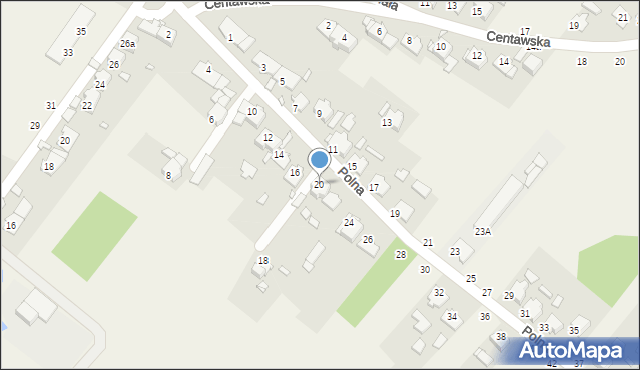 Dziewkowice, Polna, 20, mapa Dziewkowice