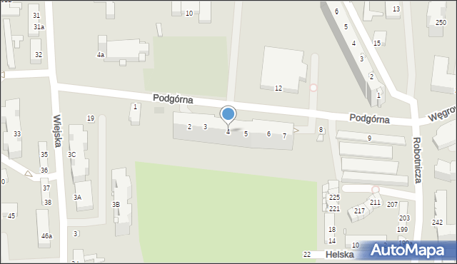 Elbląg, Podgórna, 4, mapa Elbląga