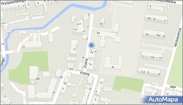 Elbląg, Polna, 7b, mapa Elbląga