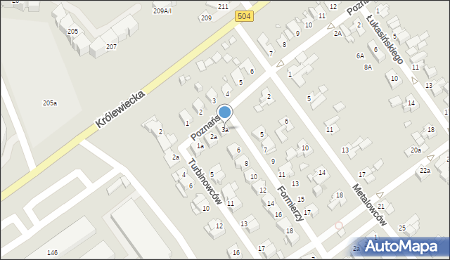 Elbląg, Poznańska, 3a, mapa Elbląga