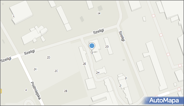 Ełk, Podmiejska, 2, mapa Ełku