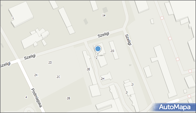 Ełk, Podmiejska, 2F, mapa Ełku