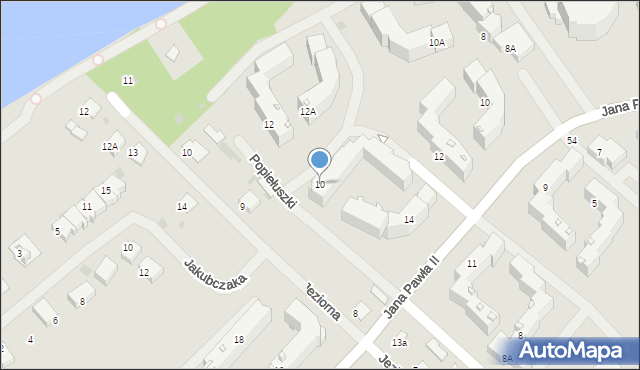 Ełk, Popiełuszki Jerzego, bł. ks., 10, mapa Ełku