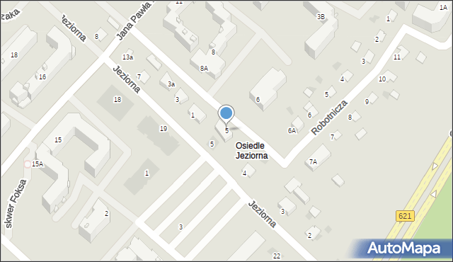 Ełk, Popiełuszki Jerzego, bł. ks., 5, mapa Ełku