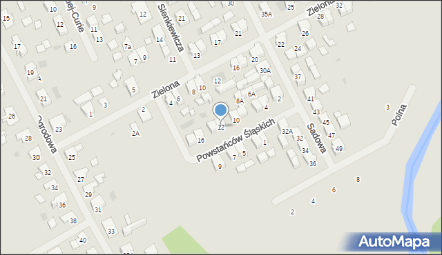 Ełk, Powstańców Śląskich, 12, mapa Ełku