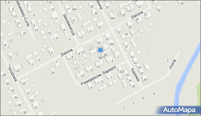 Ełk, Powstańców Śląskich, 8A, mapa Ełku