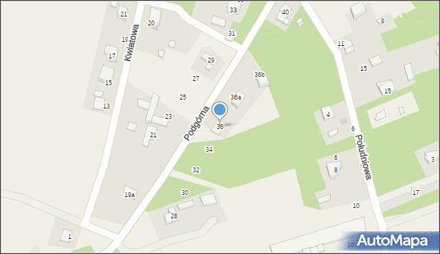 Emilia, Podgórna, 36, mapa Emilia