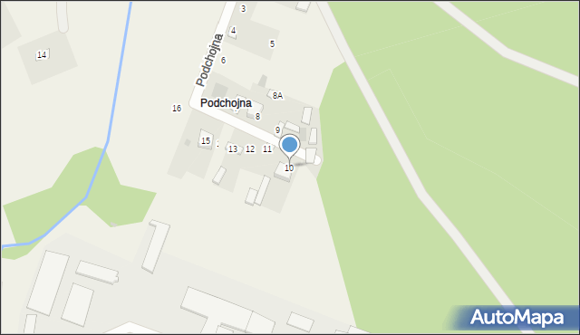 Fałków, Podchojna, 10, mapa Fałków