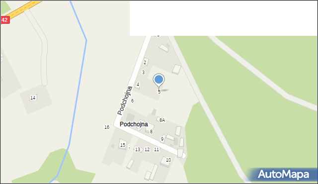 Fałków, Podchojna, 5, mapa Fałków