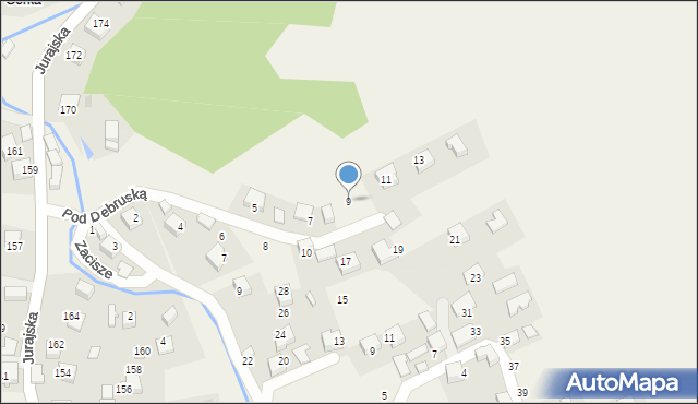Filipowice, Pod Debruską, 9, mapa Filipowice