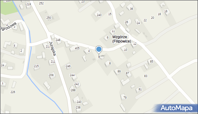Filipowice, Podgórska, 6, mapa Filipowice