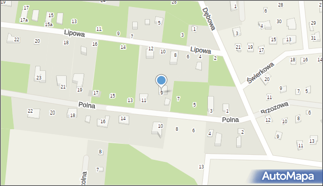 Florentynów, Polna, 9, mapa Florentynów