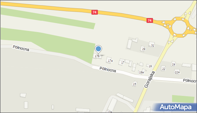 Frampol, Północna, 11, mapa Frampol