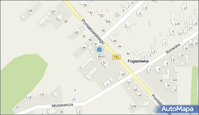 Fugasówka, Poniatowskiego, 53, mapa Fugasówka