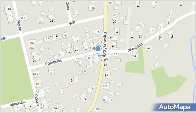 Gąbin, Północna, 10, mapa Gąbin