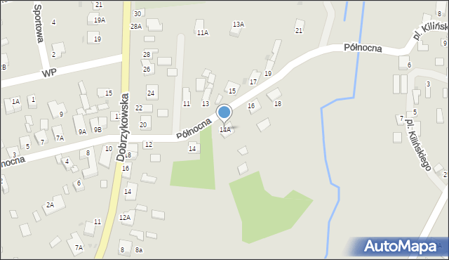 Gąbin, Północna, 14A, mapa Gąbin