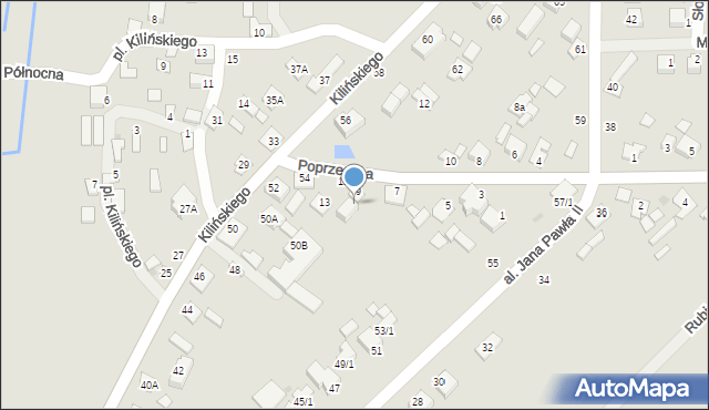 Gąbin, Poprzeczna, 9A, mapa Gąbin