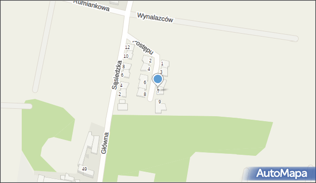 Gądów, Postępu, 7, mapa Gądów