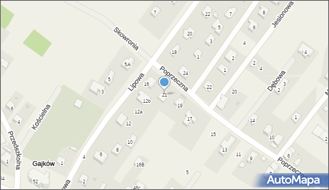 Gajków, Poprzeczna, 21, mapa Gajków